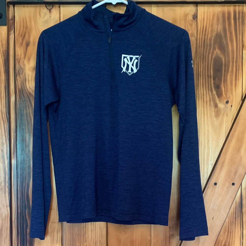 Yankees Under Armour Dark Blue Quarter-Zip Pullover